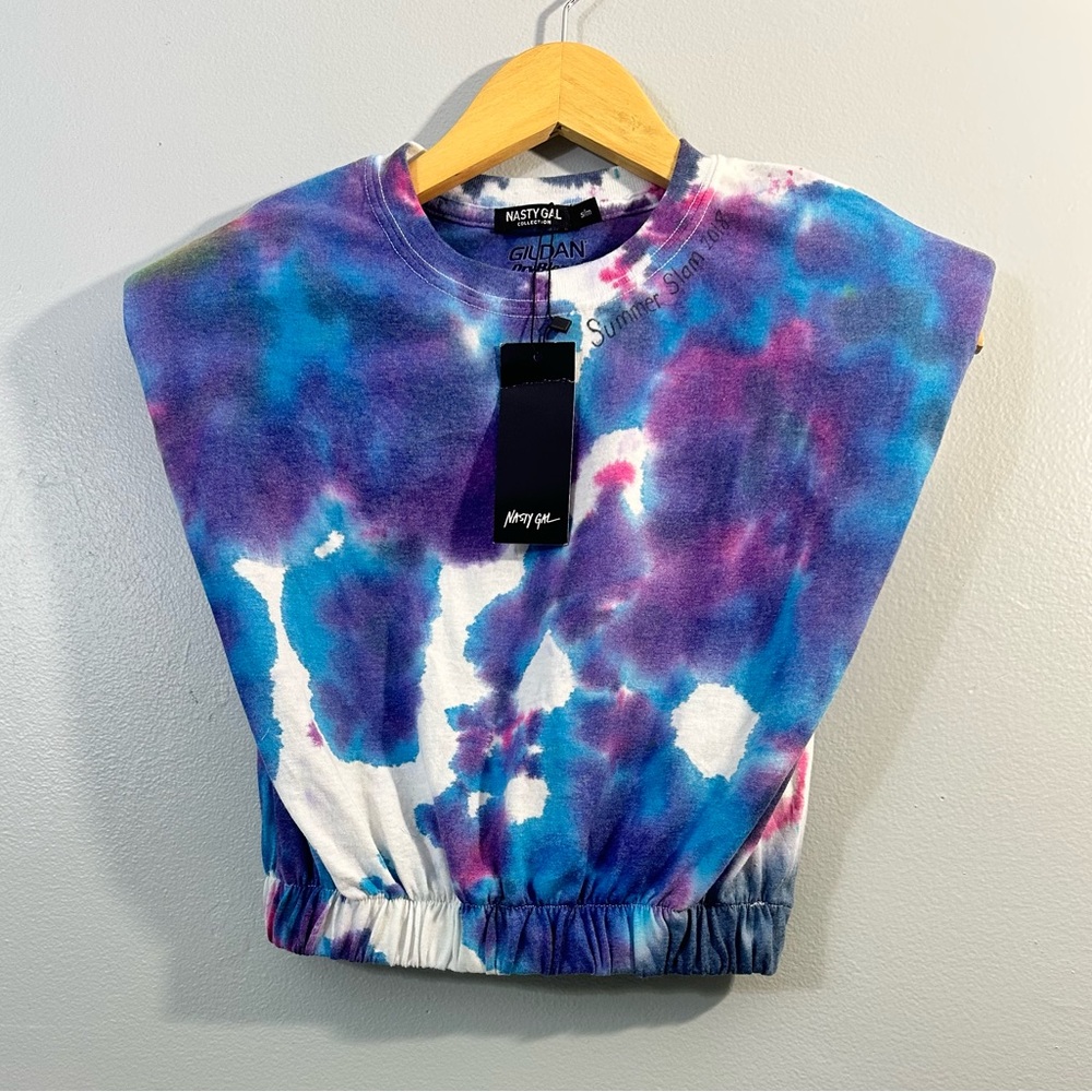 Nasty Gal Tie-Dye Tee with Blue and Purple size S/M NWT